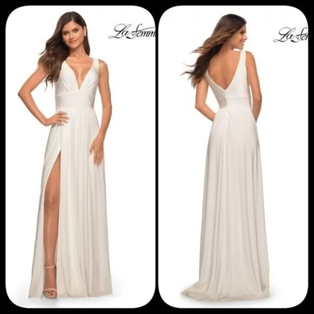 La Femme V Neck Maxi Dress Size 16